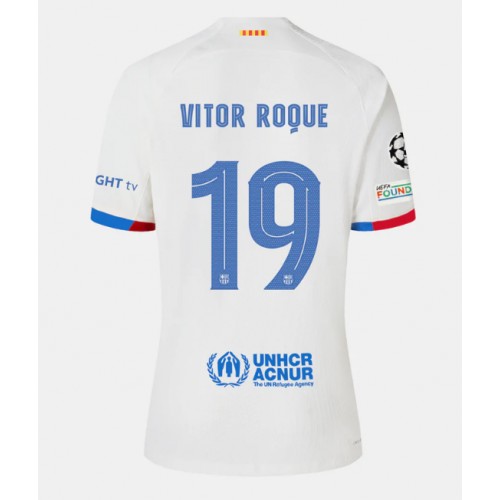 Fotbalové Dres Barcelona Vitor Roque #19 Venkovní 2023-24 Krátký Rukáv